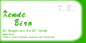 kende biro business card